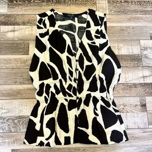 RACHEL Rachel Roy Animal Print Sleeveless Top Medium